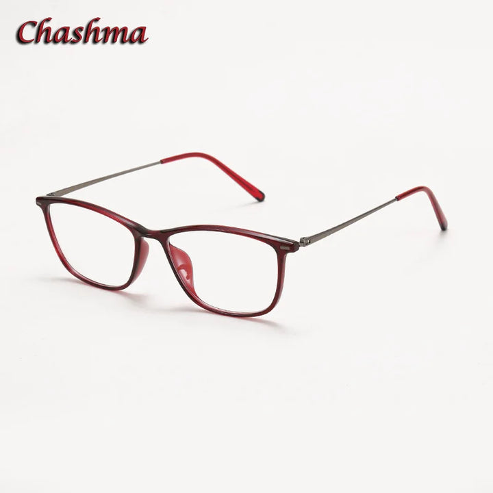 Chashma Ochki Unisex Youth's Full Rim Square Ultem Eyeglasses 2318 Full Rim Chashma Ochki Wine Red  