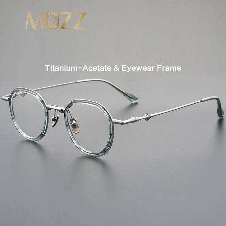 Muzz Women's Full Rim Round Square Acetate Titannium Eyeglasses 817810