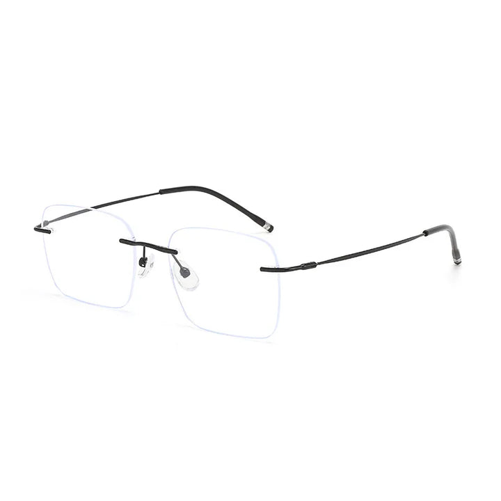 Xbora Unisex Rimless Polygon Square Titanium-Alloy Eyeglasses 518320