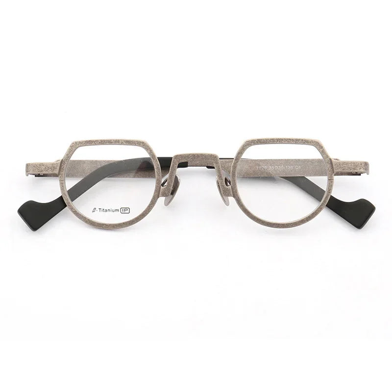 Aror Unisex Full Rim Flat Top Round Titanium Eyeglasses 57020