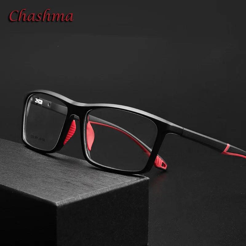 Chashma Ochki Men's Full Rim Square Tr 90 Sport Eyeglasses 1220 Full Rim Chashma Ochki   