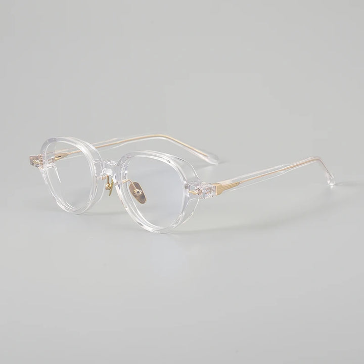 Aror Men's Full Rim Oval Round Acetate Titanium Eyeglasses 396158