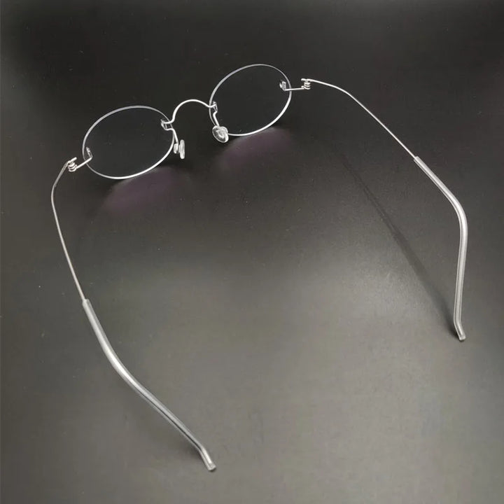 Yujo Unisex Rimless Oval Stainless Steel Custom Eyeglasses Y4233 Rimless Yujo   