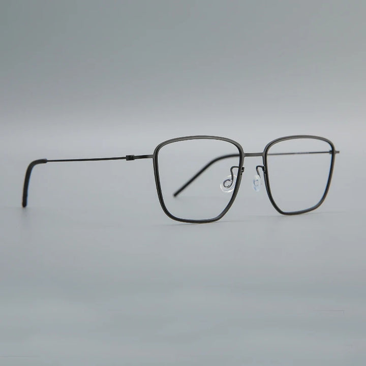 Black Mask Unisex Full Rim Square Screwless Titanium Eyeglasses 635525