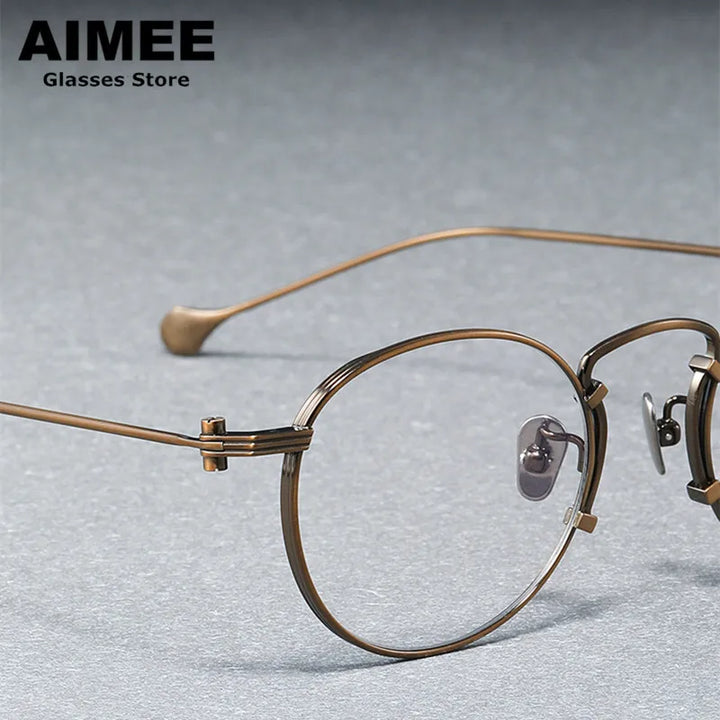 Aimee Unisex Full Rim Round Titanium Eyeglasses 190068 Full Rim Aimee   