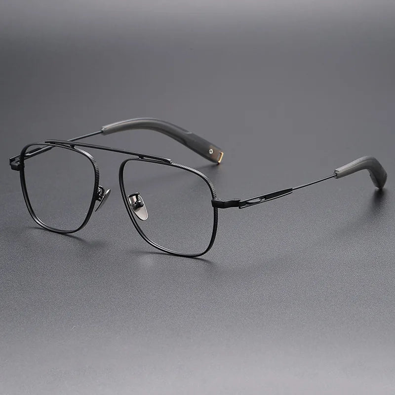 Yimaruili Men's Full Rim Oval Square Titanium Eyeglasses 369105