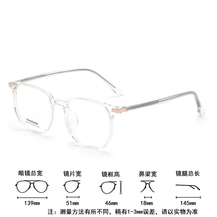 Zirosat Women's Full Rim Square Tr 90 Alloy Eyeglasses 33004