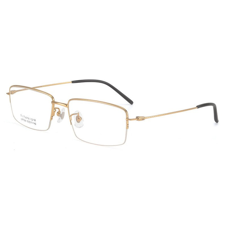 Bclear Unisex Semi Rim Square Titanium Eyeglasses Lb7924 Semi Rim Bclear Gold  
