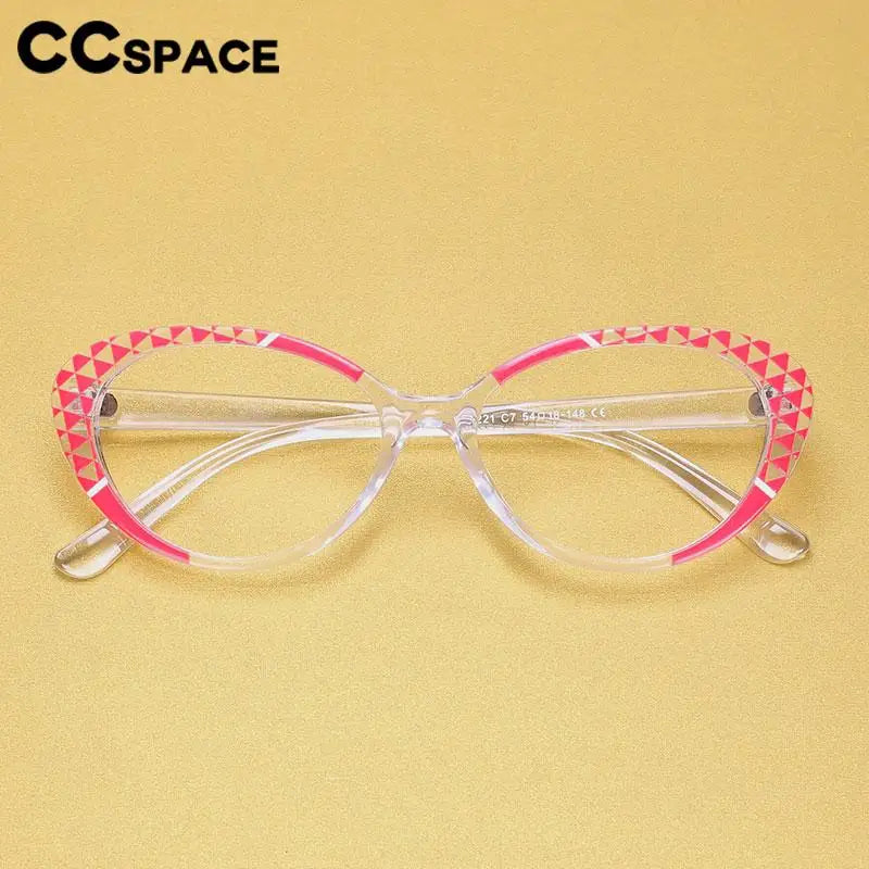 CCSpace Women's Full Rim Cat Eye Tr 90 Titanium Reading Glasses R57128 Reading Glasses CCspace   