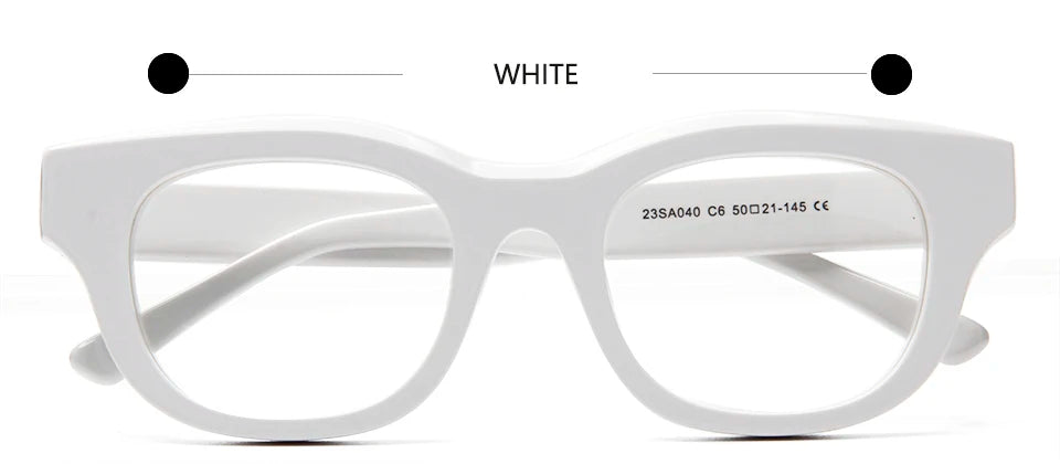 Esnbie Unisex Full Rim Square Thick Acetate Eyeglasses 23040 Full Rim Esnbie White  