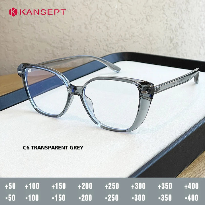 Kansept Women's Full Rim Cat Eye Tr 90 Alloy Reading Glasses 62502