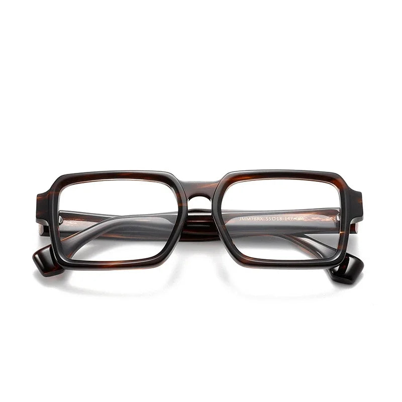 Aror Men's Full Rim Square Brow Line Thick Acetate Eyeglasses 61778