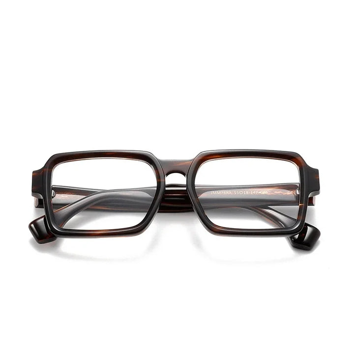 Aror Men's Full Rim Square Brow Line Thick Acetate Eyeglasses 61778