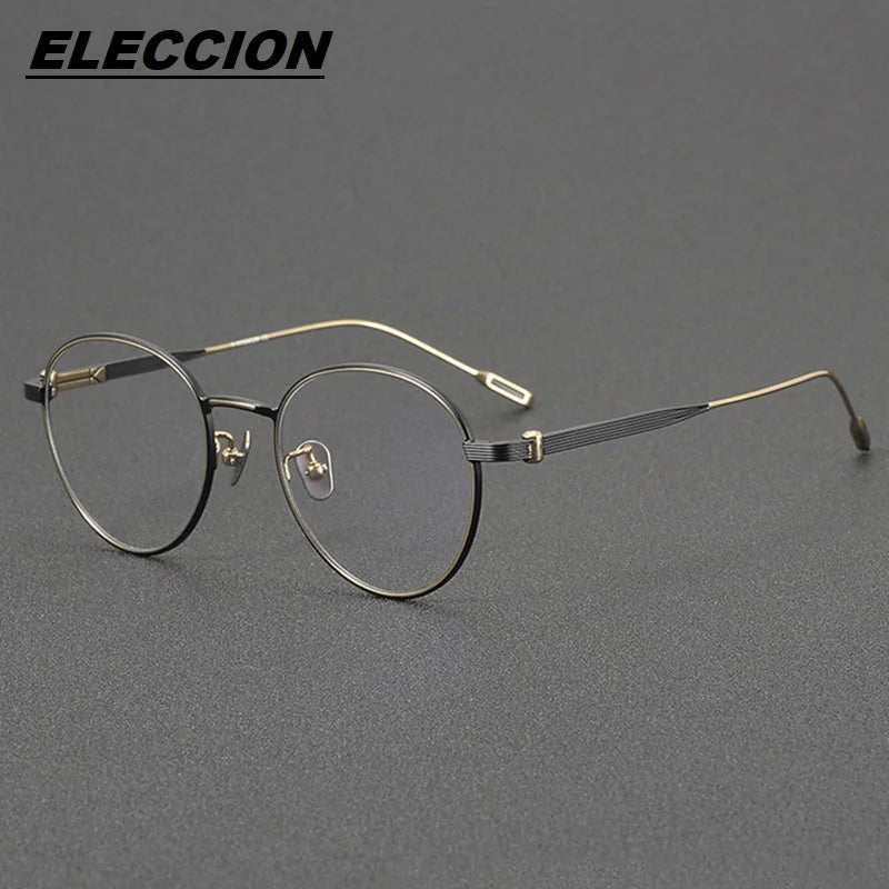 Eleccion Women's Full Rim Round Titanium Eyeglasses 13719