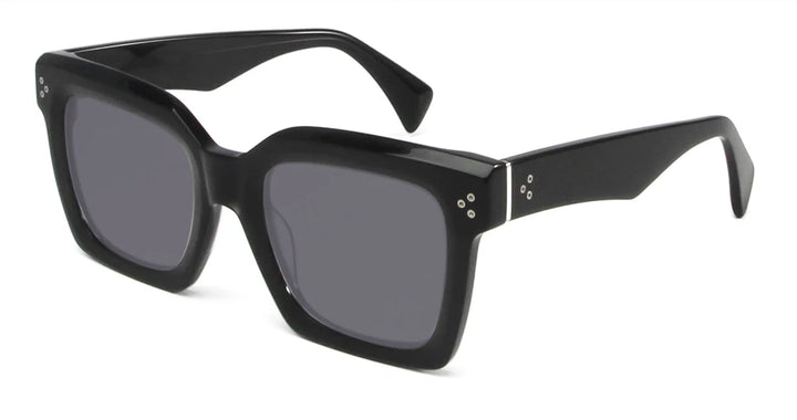 Esnbie Unisex Full Rim Square Brow Line Acetate Sunglasses 246051