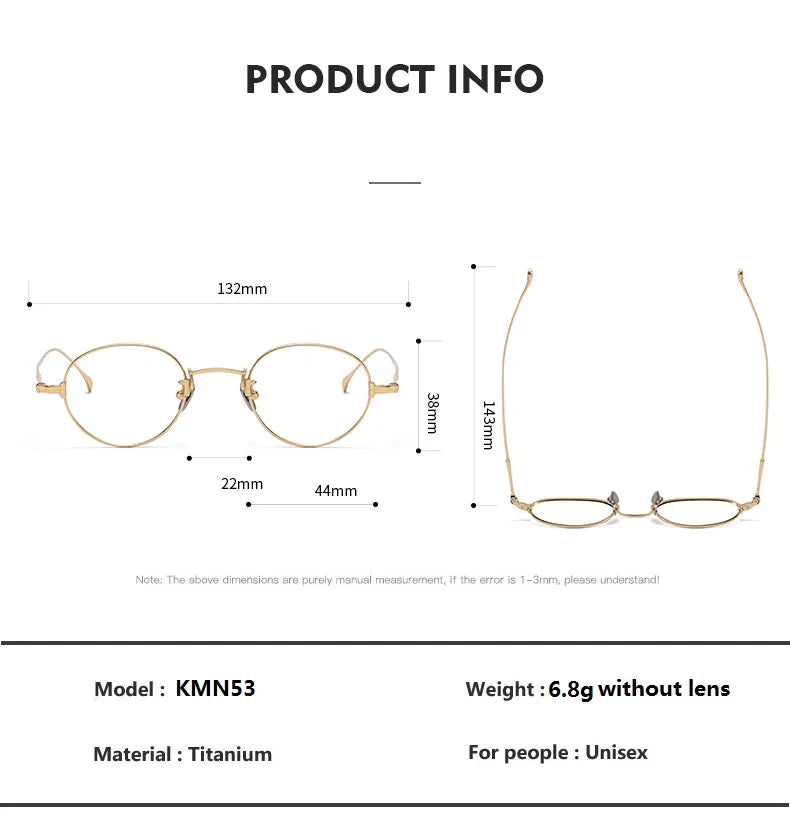 Bobbie Women's Full Rim Small Round Oval Titanium Eyeglasses 961353