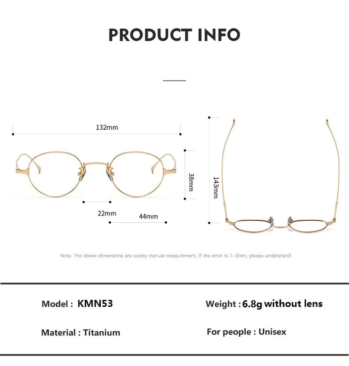 Bobbie Women's Full Rim Small Round Oval Titanium Eyeglasses 961353