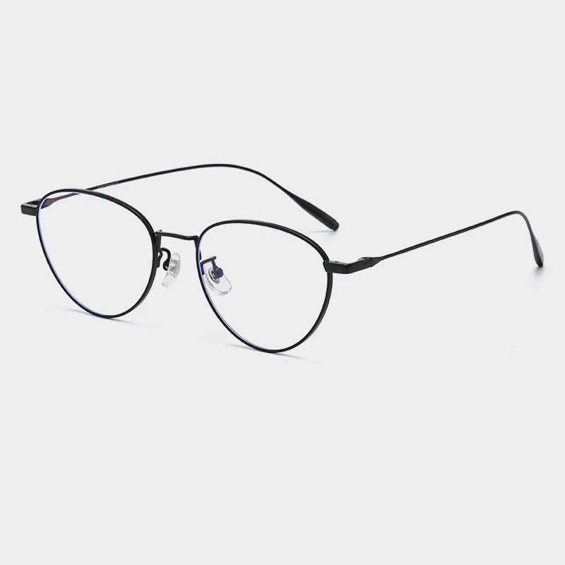 Yimaruili Unisex Full Rim Flat Top Oval Titanium Eyeglasses 630885