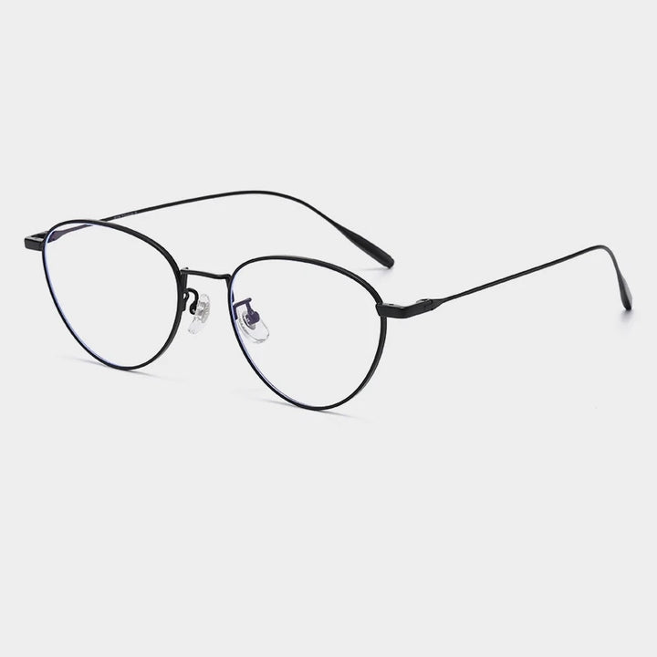 Yimaruili Unisex Full Rim Flat Top Oval Titanium Eyeglasses 630885