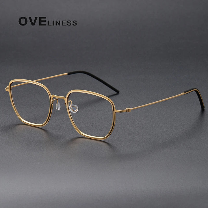 Oveliness Unisex Full Rim Square Titanium Eyeglasses 5527 Full Rim Oveliness   