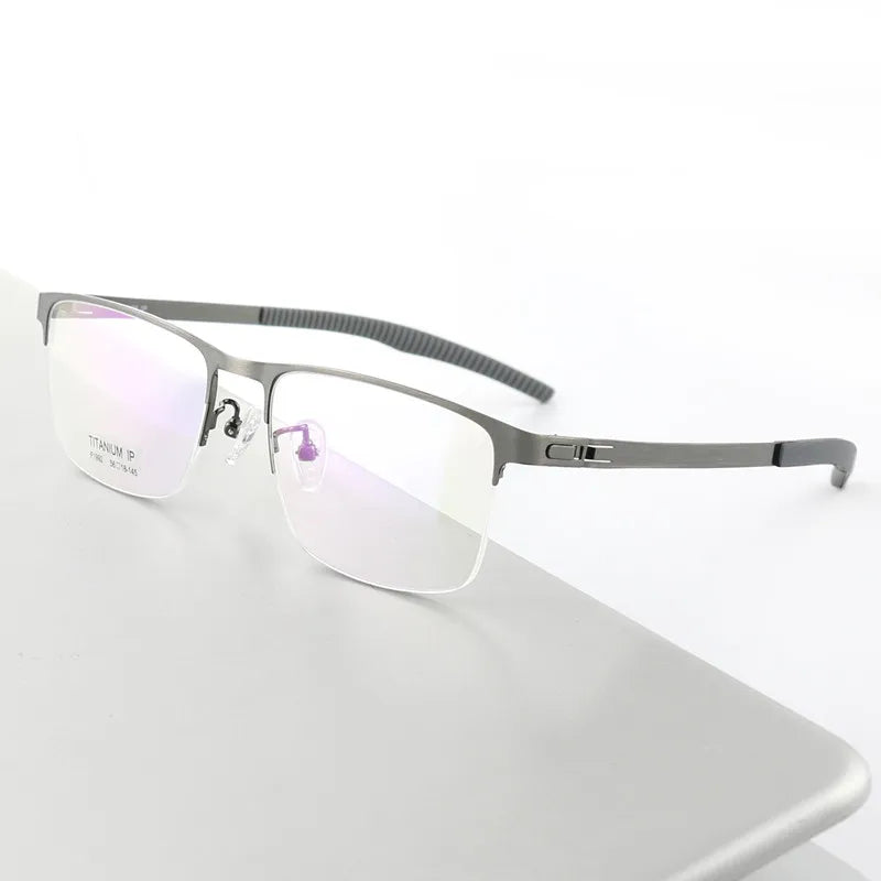 Aimee Unisex Semi Rim Square Screwless Titanium Sport Eyeglasses 2992 Semi Rim Aimee Gun-Grey  