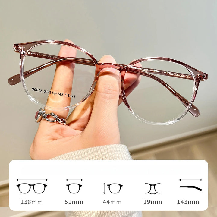 Yimaruili Women's Full Rim Oval Round Acetate Eyeglasses 660878