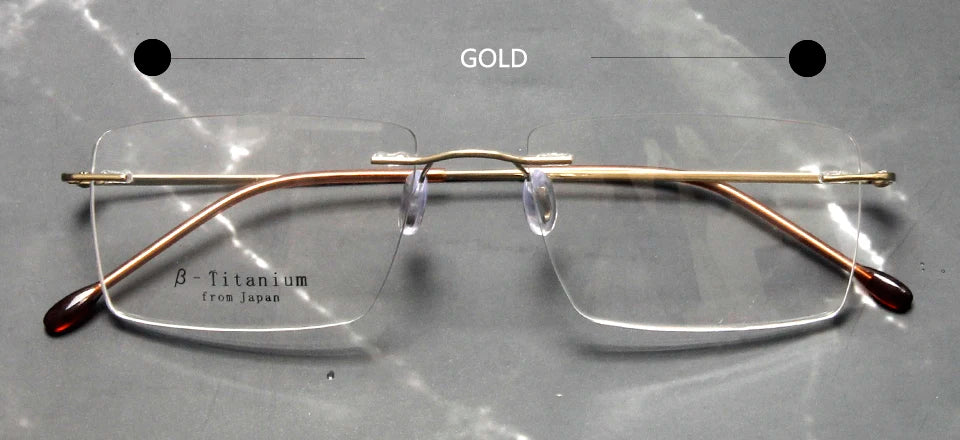 Esnbie Women's Rimless Small Square Titanium Eyeglasses 243207