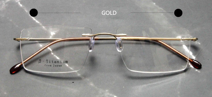 Esnbie Women's Rimless Small Square Titanium Eyeglasses 243207