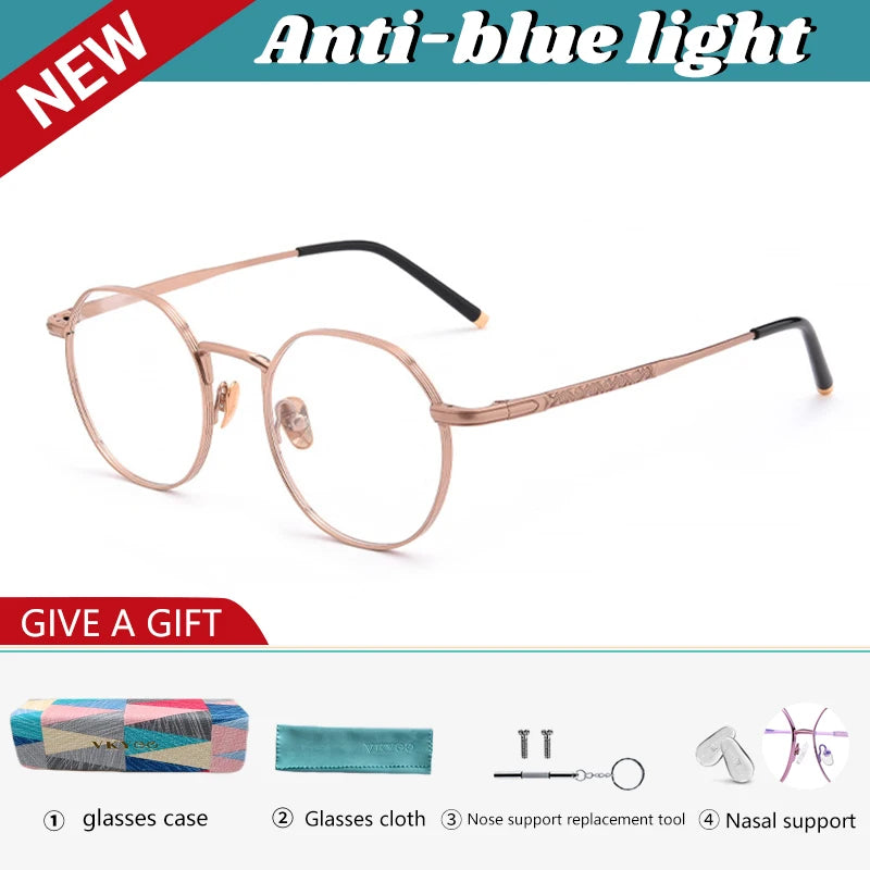 Vicky Women's Full Rim Flat Top Round Titanium Reading Glasses 69890
