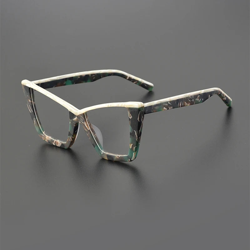 Nobler Unisex Full Rim Square Cat Eye Matte Acetate Eyeglasses 19290 Full Rim Nobler C2  