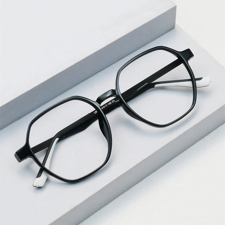 Kocolior Unisex Full Rim Polygonal Tr 90 Titanium Eyeglasses 256883