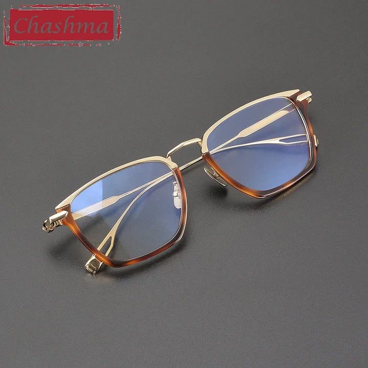 Chashma Unisex Full Rim Square Acetate Titanium Eyeglasses 24015