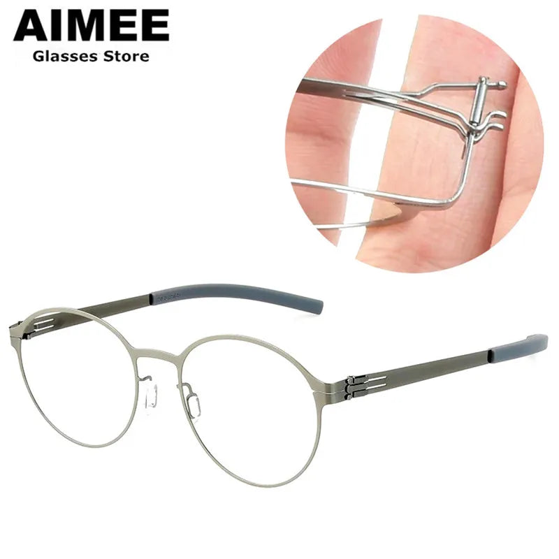 Aimee Women's Full Rim Oval Round Screwless Steel Eyeglasses 1178 Full Rim Aimee   