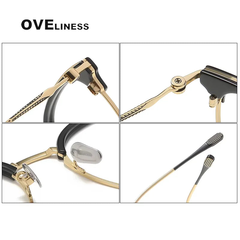 Oveliness Unisex Full Rim Square Titanium Acetate Eyeglasses 80898 Full Rim Oveliness   