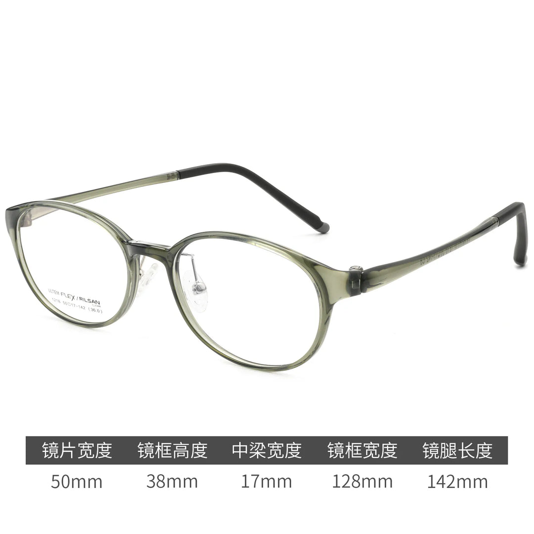 Gmei Optical 1218LS women's oval TR-90 titanium prescription eyeglasses — view 7