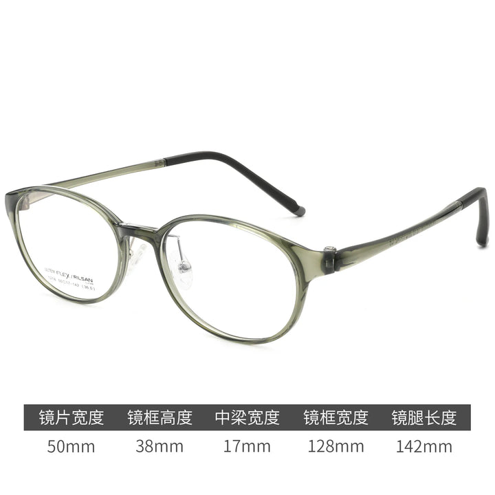 Gmei Optical 1218LS women's oval TR-90 titanium prescription eyeglasses — view 7