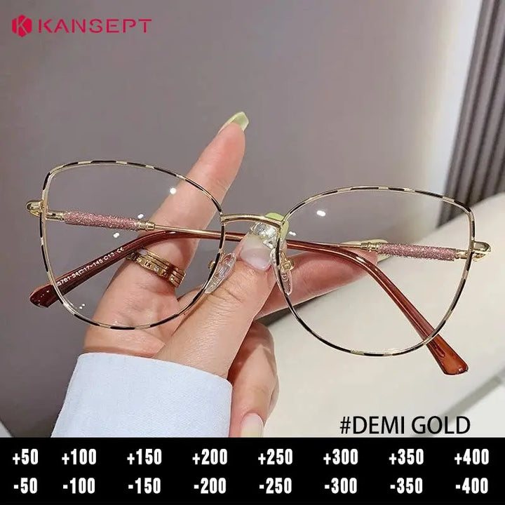 Kansept Unisex Full Rim Cat Eye Metal Frames 957610 FuzWeb