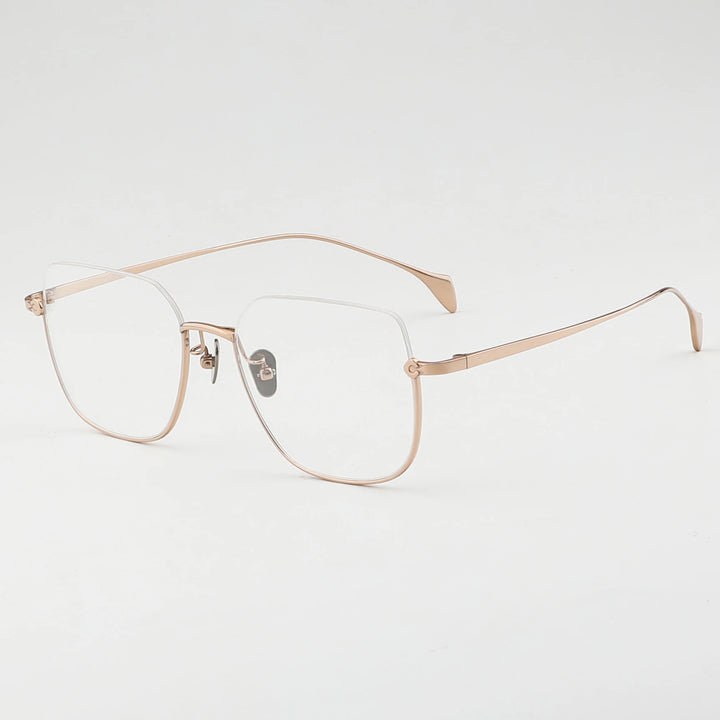 Aror Men's Semi Rim Square Titanium Eyeglasses 410171