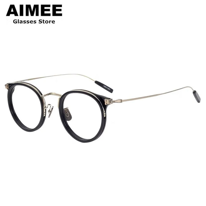 Aimee Women's Full Rim Round Titanium Acetate Eyeglasses Full Rim Aimee   