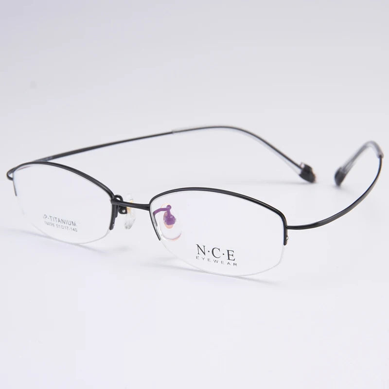 Bclear Unisex Semi Rim Oval Titanium Eyeglasses 180264