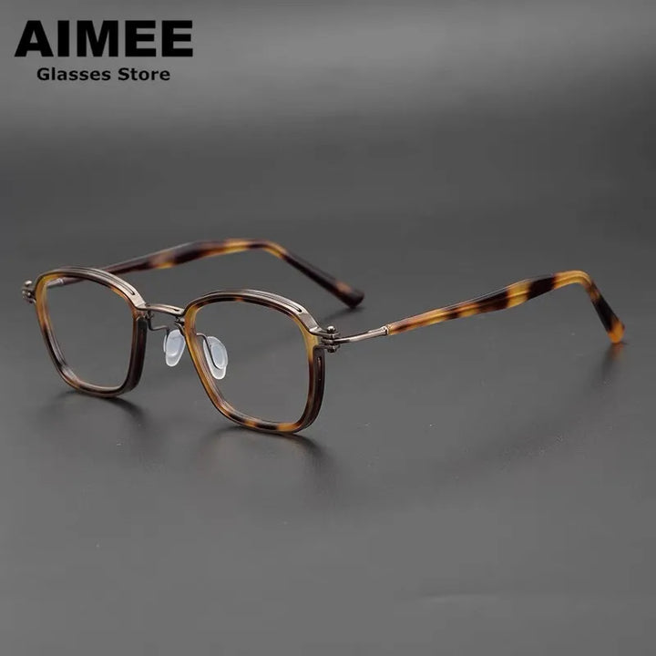 Aimee Unisex Full Rim Square Titanium Acetate Eyeglasses 14622 Full Rim Aimee   