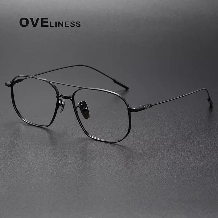 Oveliness Women's Full Rim Square Double Bridge Titanium Eyeglasses 13317