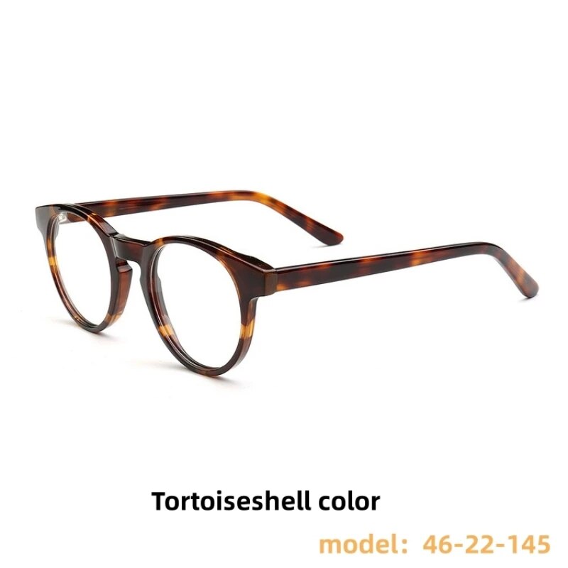 KatKani Unisex Full Rim Round Acetate Eyeglasses 209 Full Rim KatKani Eyeglasses Tortoiseshell  