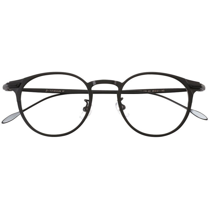 KatKani Unisex Full Rim Round Titanium Eyeglasses 061 Full Rim KatKani Eyeglasses   