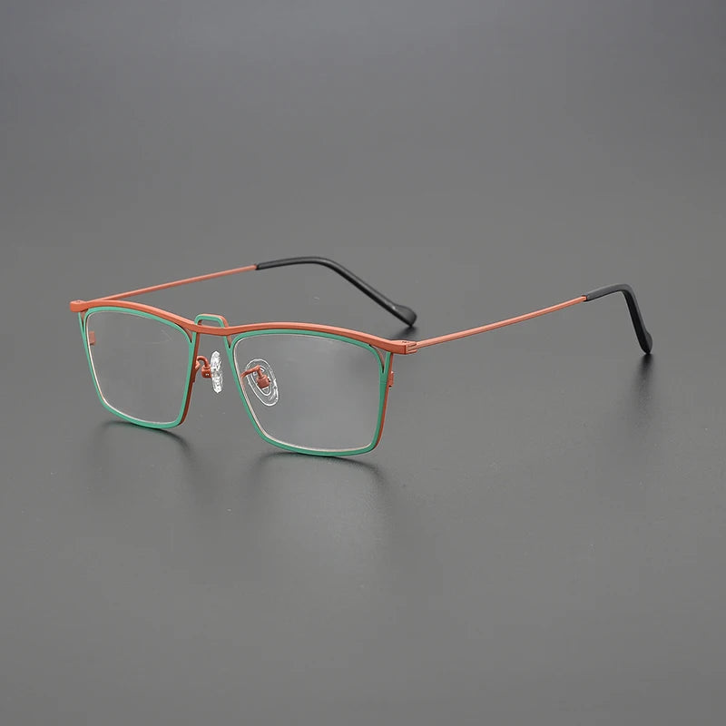 Nobler Unisex Full Rim Square Double Bridge Titanium Eyeglasses 185794