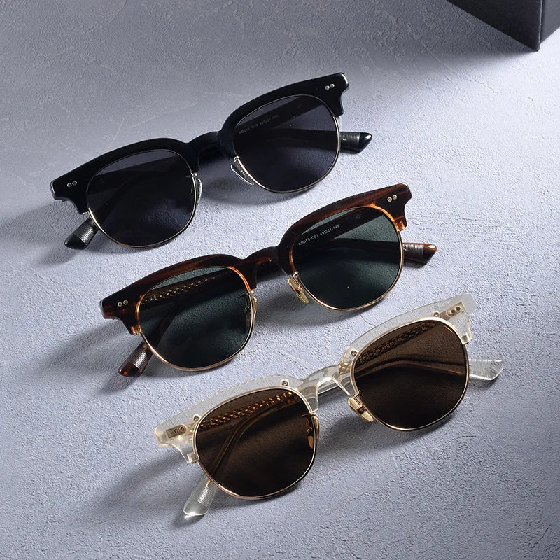 Blackmask Unisex Full Rim Square Acetate Polarized Sunglasses BM-LS015