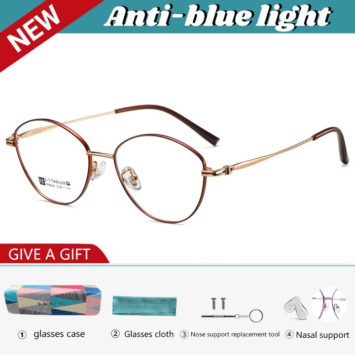 Vicky Unisex Full Rim Oval Eye Titanium Reading Glasses 690291