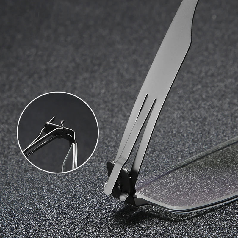 Black Mask Unisex Full Rim Rectangle Steel Eyeglasses BM-IB005
