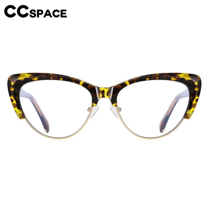 CCspace Unisex Full Rim Square Cat Eye Tr 90 Titanium Eyeglasses 57455 Full Rim CCSpace   