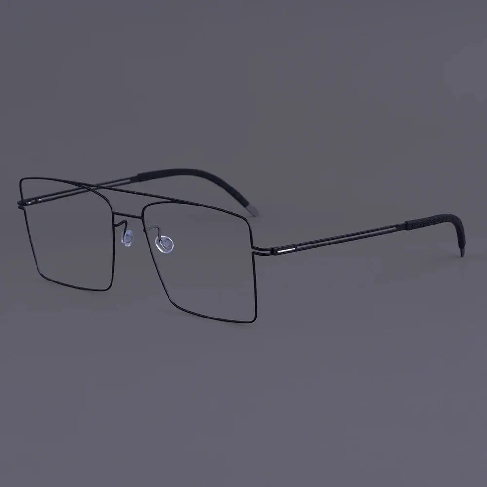 Aimee Unisex Full Rim Square Double Bridge Titanium Eyeglasses  481476 FuzWeb